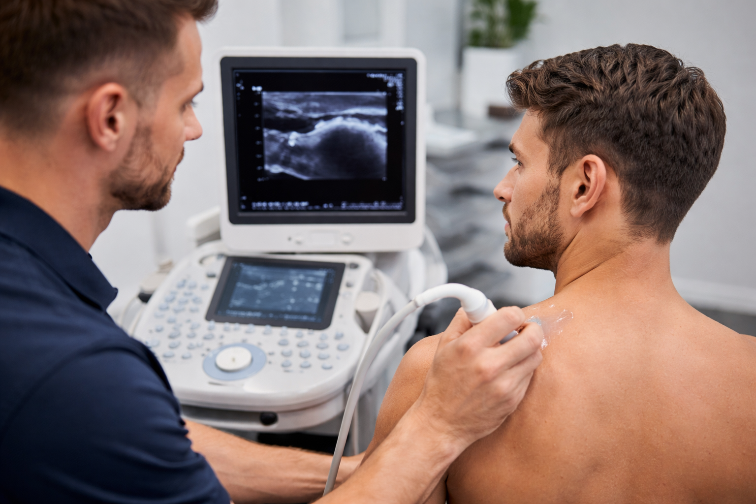 echografisch onderzoek en fysiotherapie